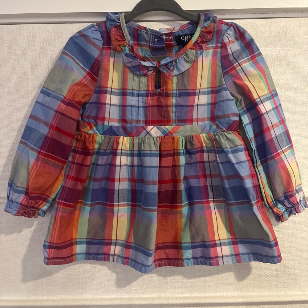 Chaps Colorful Plaid Kids Blouse